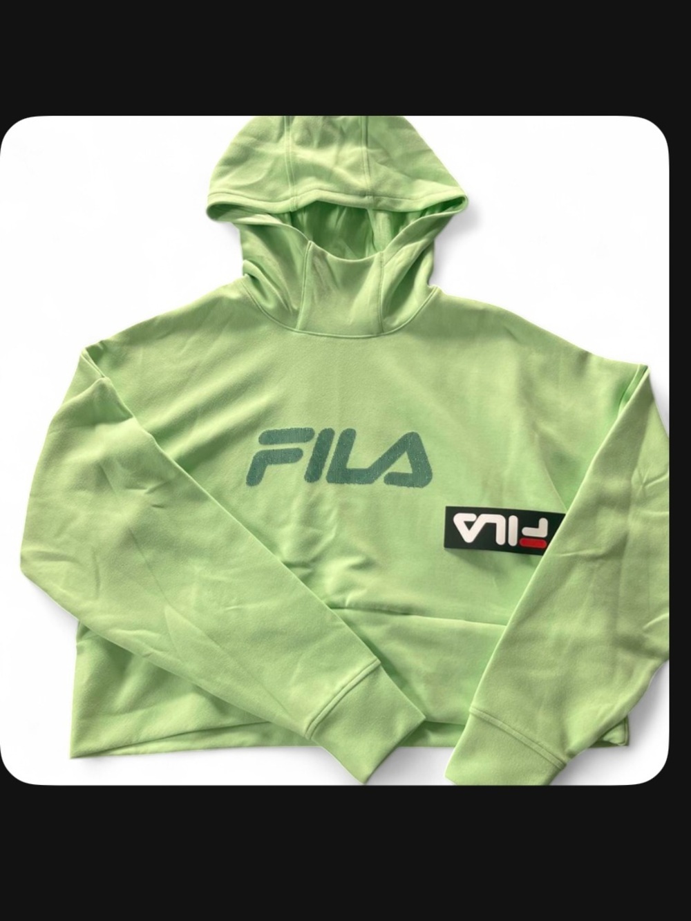 Fila Lime Green Cropped Logo Hoodie